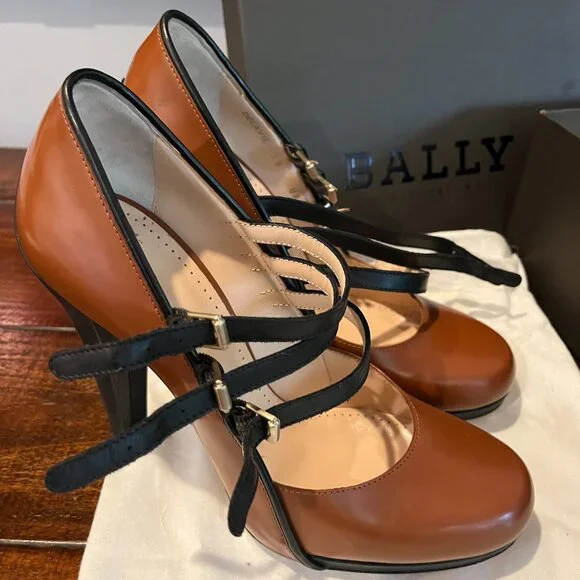 NIB Bally Whiskey Calf Heel Size 7.5 - Picture 5 of 9